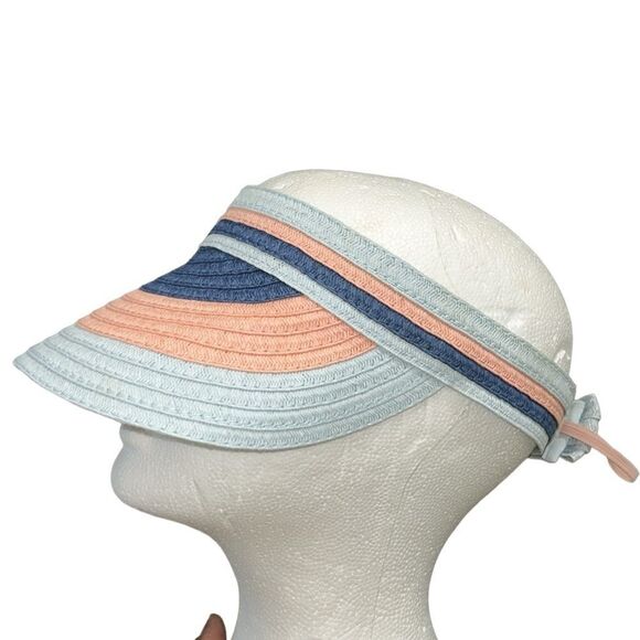 Gymboree Blue Stripe Visor Girls Hat(Size XS/S) - Picture 2 of 7